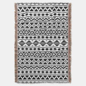 Couverture Aztec Essence Vertical Ptn II Noir sur Blanc (devant Vertical)