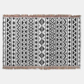 Couverture Aztec Essence Vertical Ptn II Noir sur Blanc (Devant)