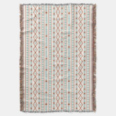 Couverture Aztec Formes Motif rouille crème Turquoise (devant Vertical)