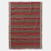 Couverture Aztec rouge chaud Orange rétro Tribal Ethnique Aut (devant Vertical)