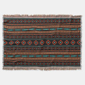 Couverture Aztec Rusts Turquoise Noir Motifs mélangés Motif (Devant)
