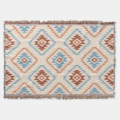 Couverture Aztec Style Motif Big Motif Blue Crm Terracottas (Devant)