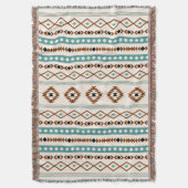 Couverture Aztec Turquoise Crème noire en terre cuite Mixte ( (devant Vertical)