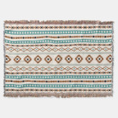 Couverture Aztec Turquoise Crème noire en terre cuite Motif m (Devant)