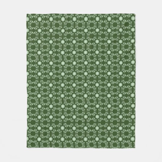 Couverture aztèque vert-foncé de motif de feuille (Devant)