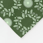 Couverture aztèque vert-foncé de motif de feuille (Coin)