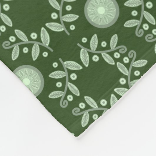 Couverture aztèque vert-foncé de motif de feuille (Coin)