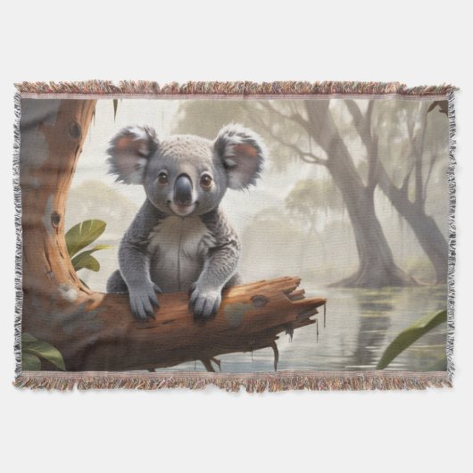 Couverture Baby Koala par un étang (Devant)
