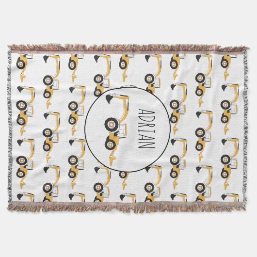 Couverture Backhotte de construction Camion Nom personnalisé (Devant)