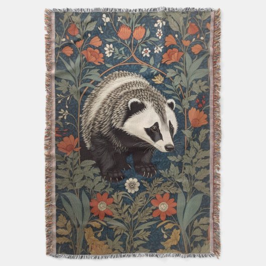 Couverture Badger de Woodland William Morris inspiré (devant Vertical)