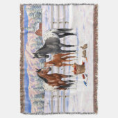 Couverture Baie Châtaignes Grulla Appaloosa Chevaux En Neige (devant Vertical)
