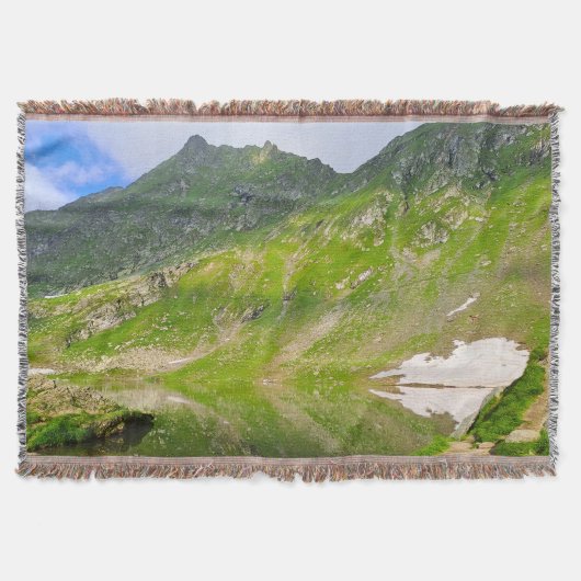 Couverture Balea Lake Mountain Slope – Romania Alpine Print (Devant)