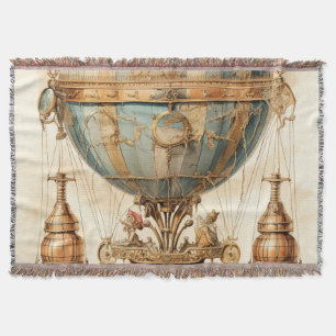 Couverture Ballon à air chaud bleu vapeur vintage (3)