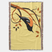 Couverture Baltimore Oriole Stylisé Design d'oiseaux (devant Vertical)