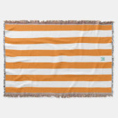 Couverture Bande de cabane orange et monogramme Turquoise per (Devant)