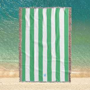 Couverture Bande de cabane verte et monogramme bleu personnal