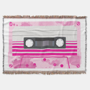 Couverture Bande de cassette rose avec éclaboussures d'aquare