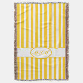 Couverture Bandes automnales de moutarde avec monogramme (devant Vertical)