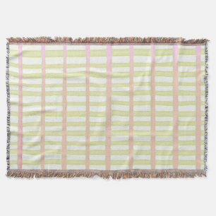Couverture Bandes d'aquarelle vert et rose sur blanc