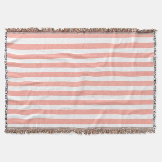 Couverture Bandes de bonbons corail et blanc (Devant)