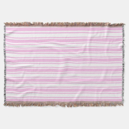 Couverture Bandes de bonbons rose clair et blanc (Devant)