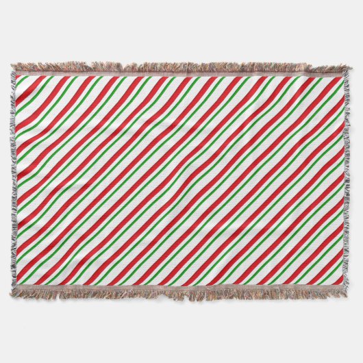 Couverture Bandes de bonbons, rouge, vert et blanc (Devant)