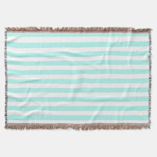 Couverture Bandes de bonbons turquoise et blanche (Devant)