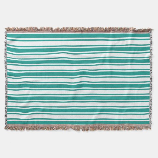 Couverture Bandes de bonbons turquoises et blanches (Devant)