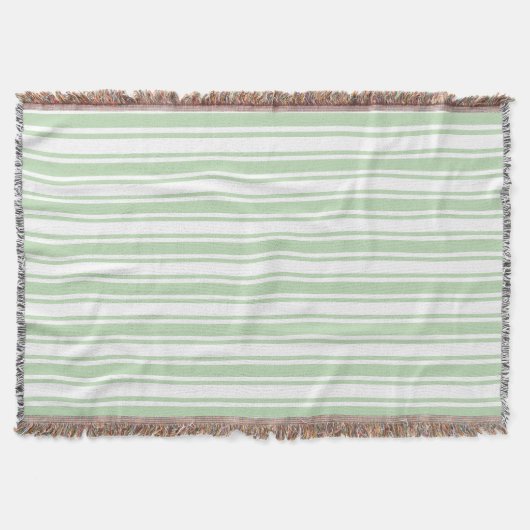 Couverture Bandes de bonbons vert pâle et blanc (Devant)