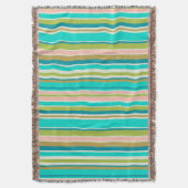 Couverture Bandes de pêche et turquoise roses rétro-verticale (devant Vertical)