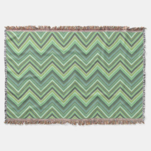 Couverture Bandes de zigzag vert olive