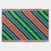 Couverture Bandes Diagonales Colorées Minces - 1 Baguette (Devant)