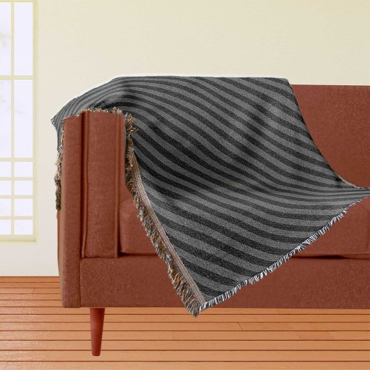 Couverture Bandes diagonales noires et grises Lancer la couve