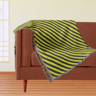 Couverture Bandes diagonales noires et jaunes Lancer la couve