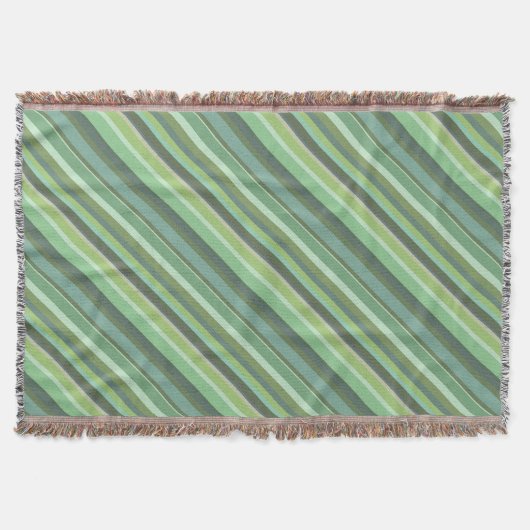 Couverture Bandes diagonales vert olive (Devant)