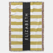 Couverture Bandes d'or, Motif rayé, Lignes, Votre Nom (devant Vertical)