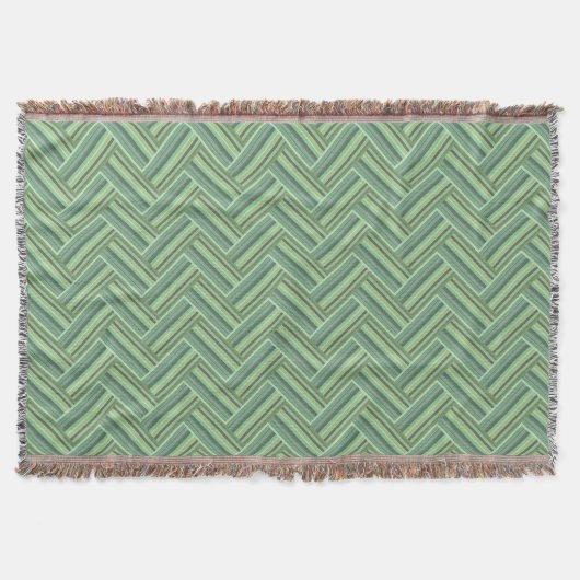 Couverture Bandes vert olive double tissage (Devant)