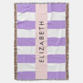 Couverture Bandes Violettes, Motif Gratté, Lignes, Votre Nom (devant Vertical)