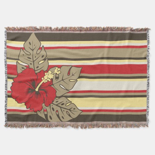 Couverture Banzai Beach Hawaiian Hibiscus Blanket rayée (Devant)