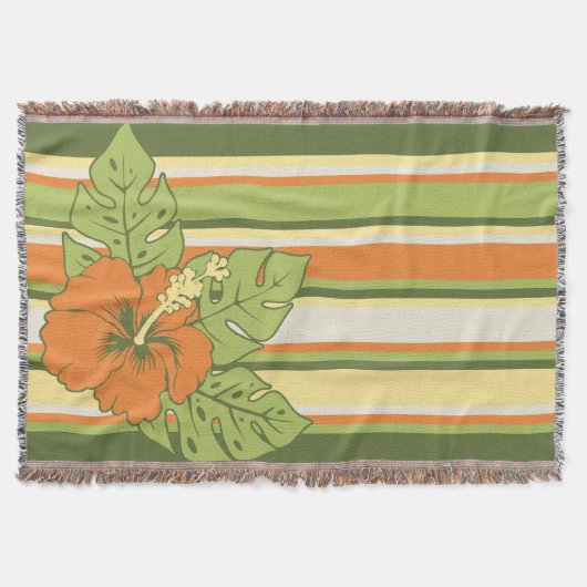 Couverture Banzai Beach Hawaiian Hibiscus Blanket rayée (Devant)