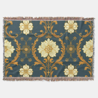 Couverture "Barockes Ornament-Muster in Gold und Schwarz" Dec