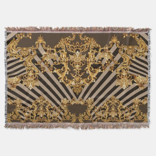 Couverture Baroque d'or : conception motif géométrique (Devant)