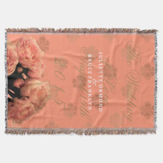 Couverture Baroque et pivoines - Plaid (Devant)
