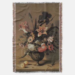 Couverture Baroque Vintage, Nature morte florale Fleurs dans