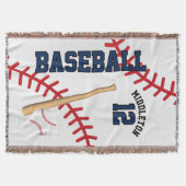 Couverture Baseball Sport Ball Design - Bleu (Devant)
