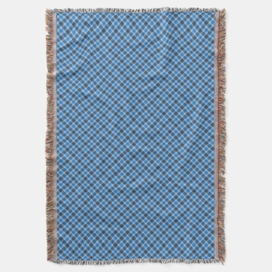 Couverture Basic Blue/Baby Blue Gingham Diagonal Plaid (devant Vertical)