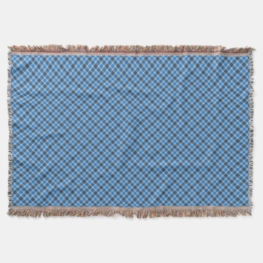 Couverture Basic Blue/Baby Blue Gingham Diagonal Plaid (Devant)