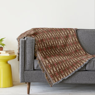 Couverture Batik tribal - Brown, Tan et Coral