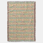 Couverture Batik Tribal - Peach rose et Turquoise (devant Vertical)