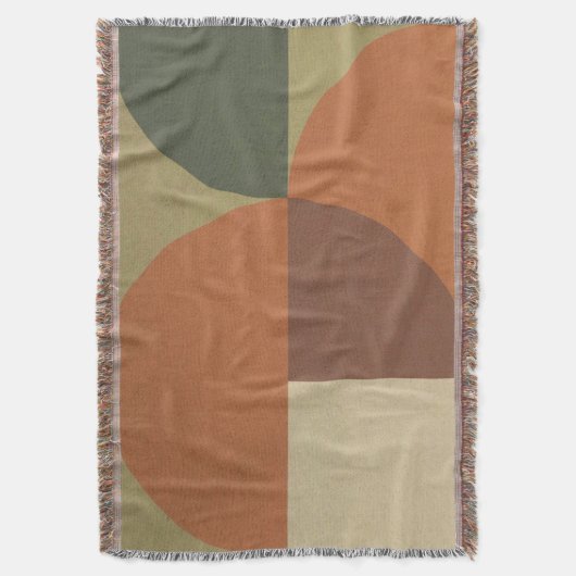 Couverture Bauhaus Terracotta Vert Abstrait (devant Vertical)